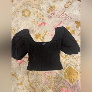 GAP Elegant Black Puff Sleeve Blouse